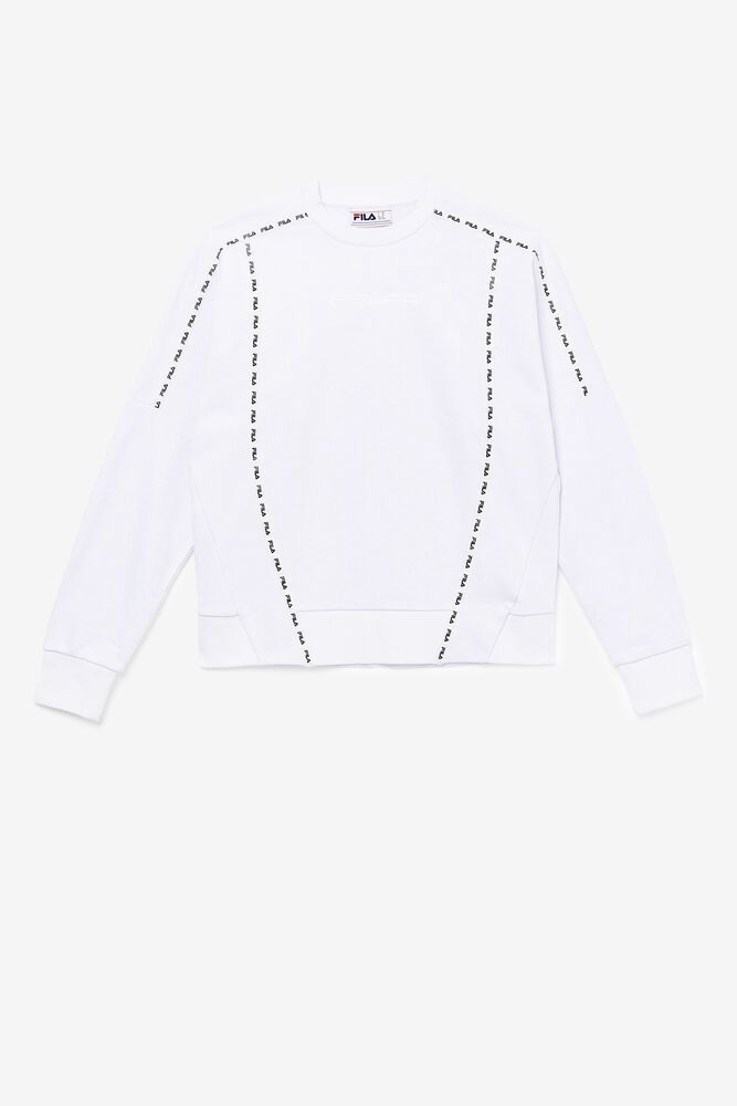 Fila Sweatshirt Mens White - Everzone Crew - Philippines 5946823-UB